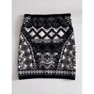 CAMILLA FRANKS Knit Mini Skirt geometric print stretchy Size Small